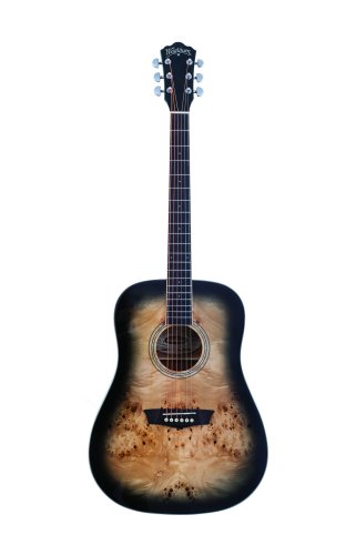Washburn DFBDB Deep Forest Burl Dreadnought Acoustic Guitar. Black Fade